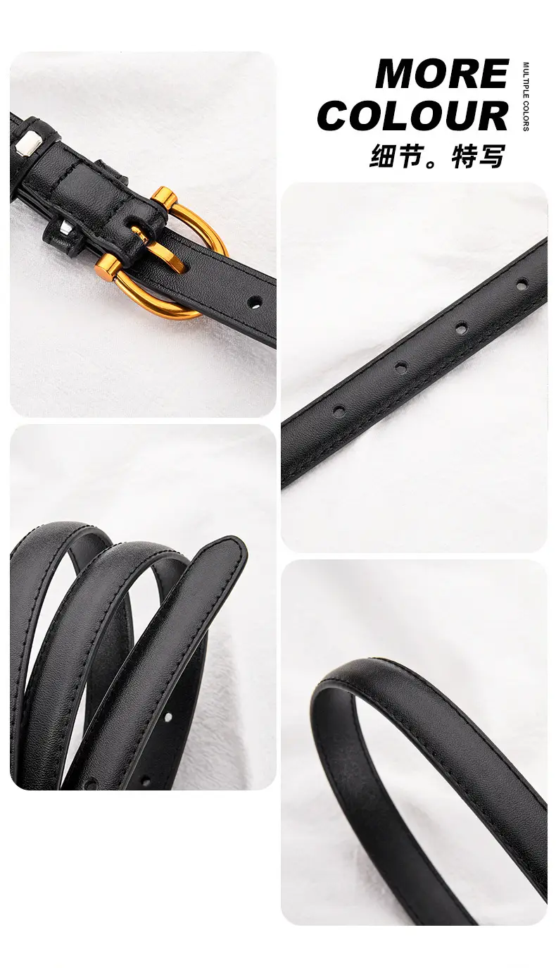 Black Pin Buckle Leather Belt for Women β feature 10