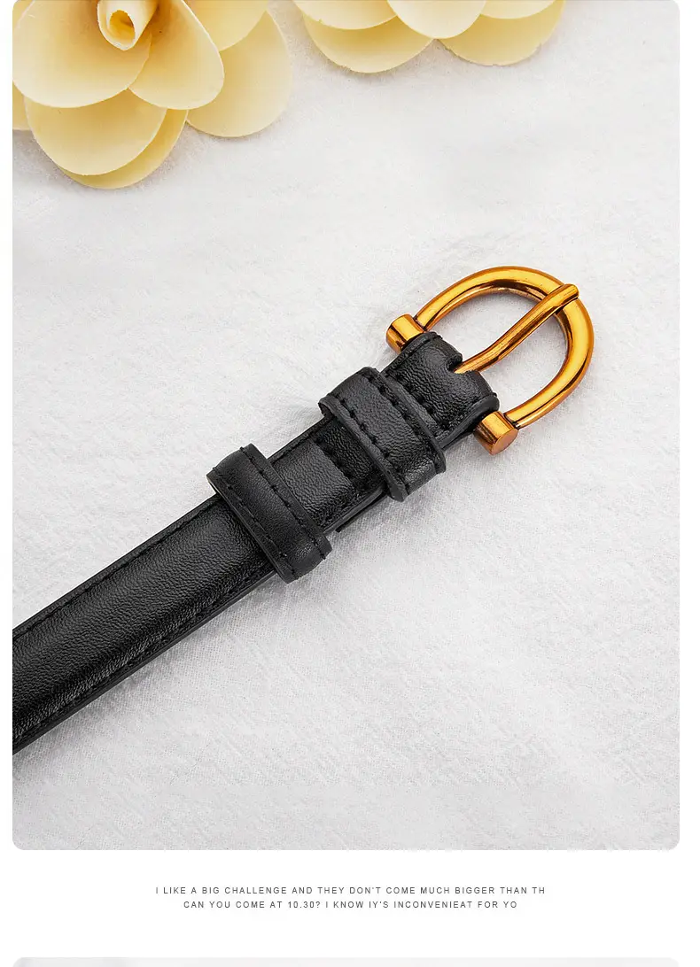 Black Pin Buckle Leather Belt for Women β feature 13