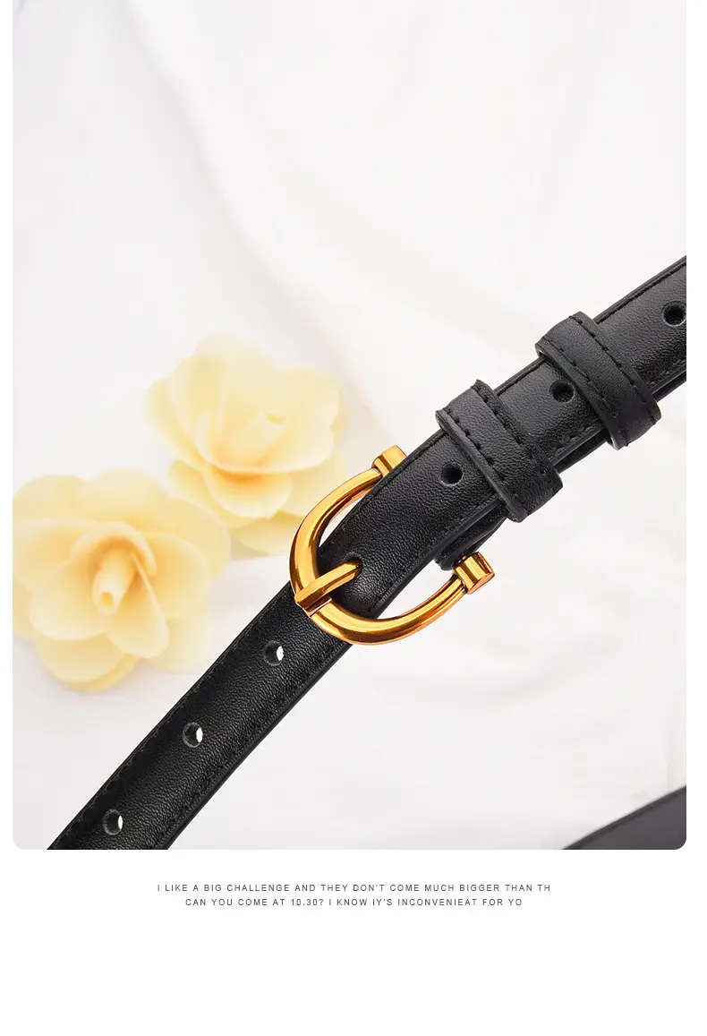 Black Pin Buckle Leather Belt for Women β feature 14