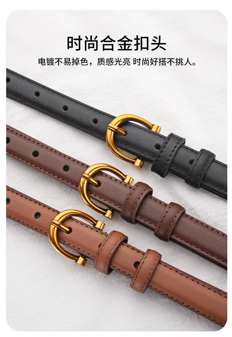 Black Pin Buckle Leather Belt for Women β feature 7