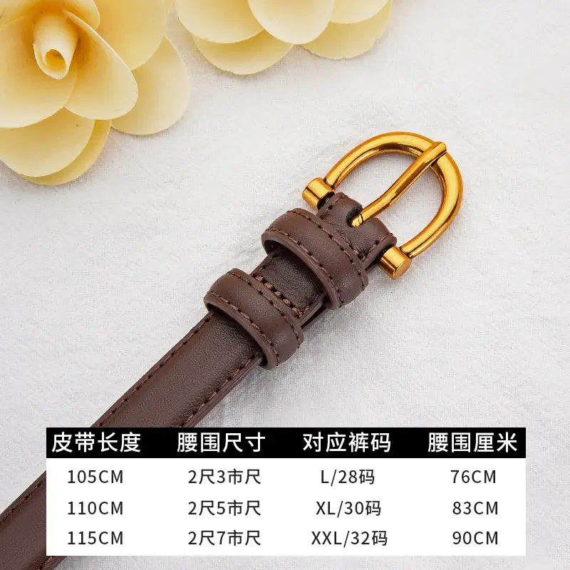 Black Pin Buckle Leather Belt for Women - Image 3