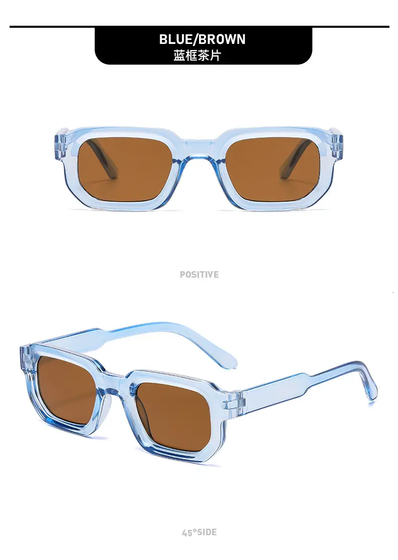 Women Square Sunglasses Transparent Gradient European — feature 16