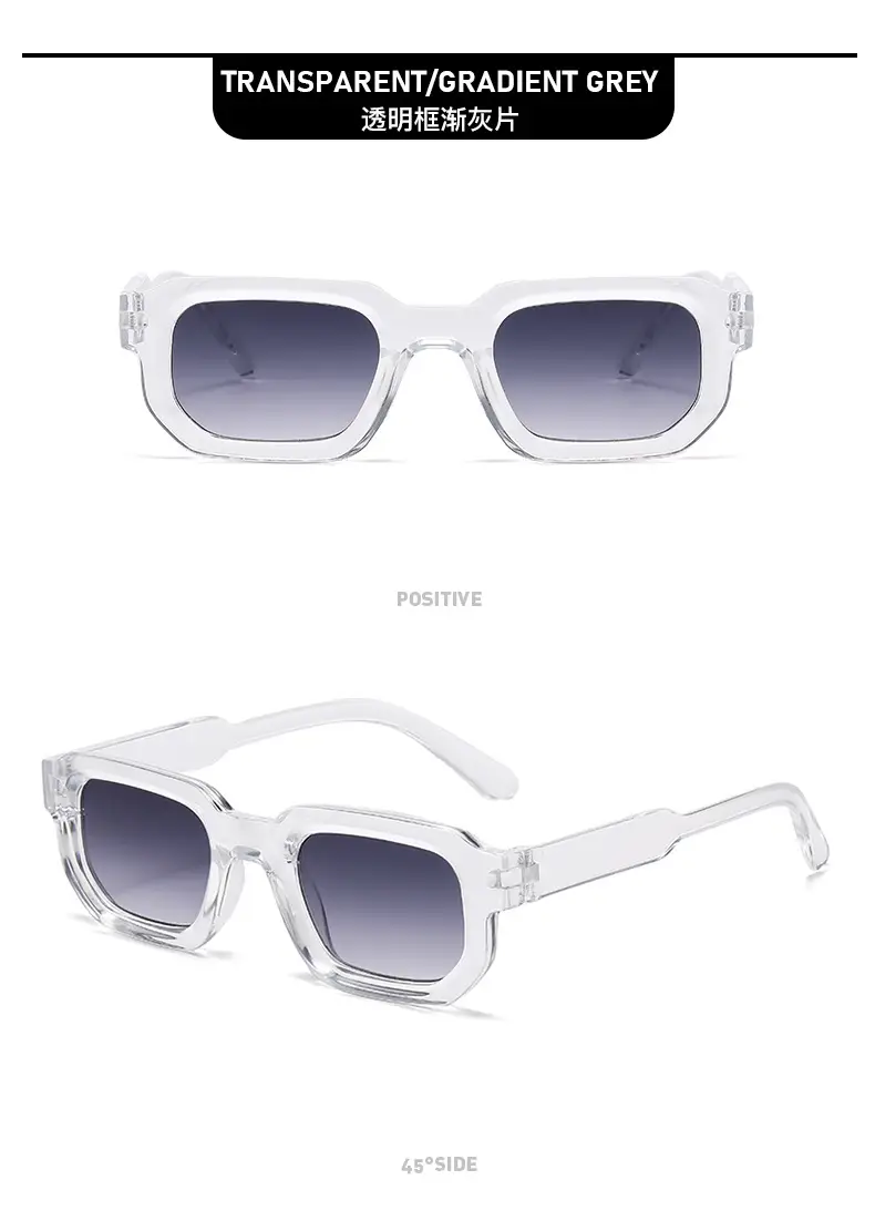 Women Square Sunglasses Transparent Gradient European — feature 18