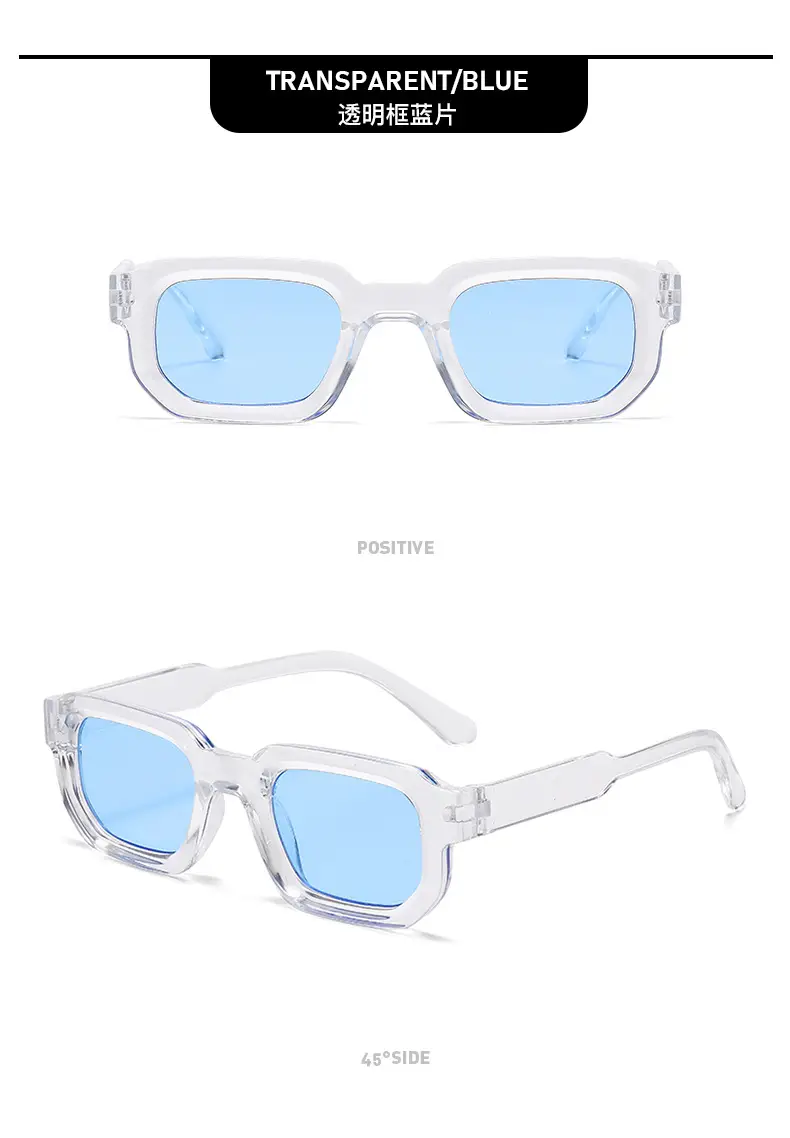 Women Square Sunglasses Transparent Gradient European — feature 21