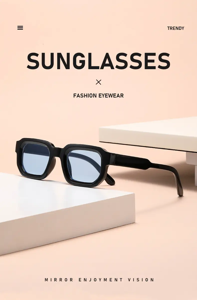 Women Square Sunglasses Transparent Gradient European — feature 3