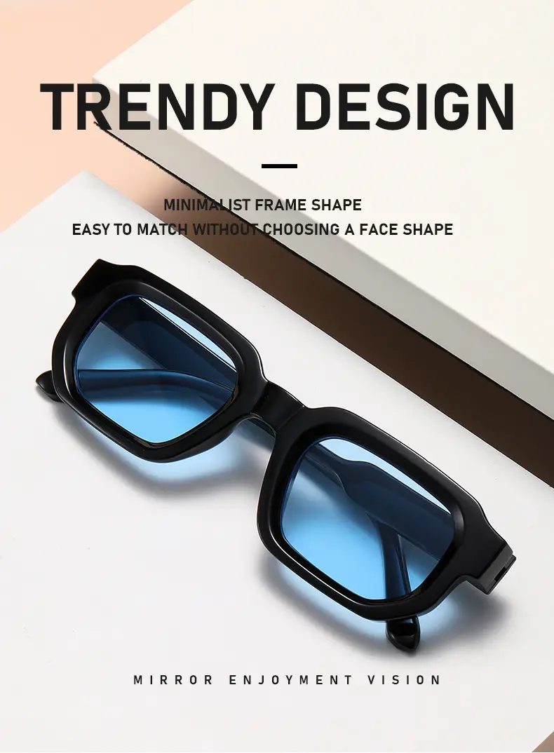 Women Square Sunglasses Transparent Gradient European — feature 5