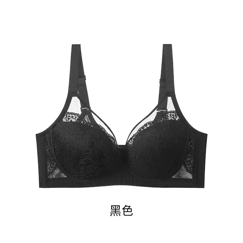 Large Breasts Appear Smaller French Intimates Adjustable Bra Women's Summer Push-Up Anti-Sagging Thin Soft Steel Ring Large Size Bra