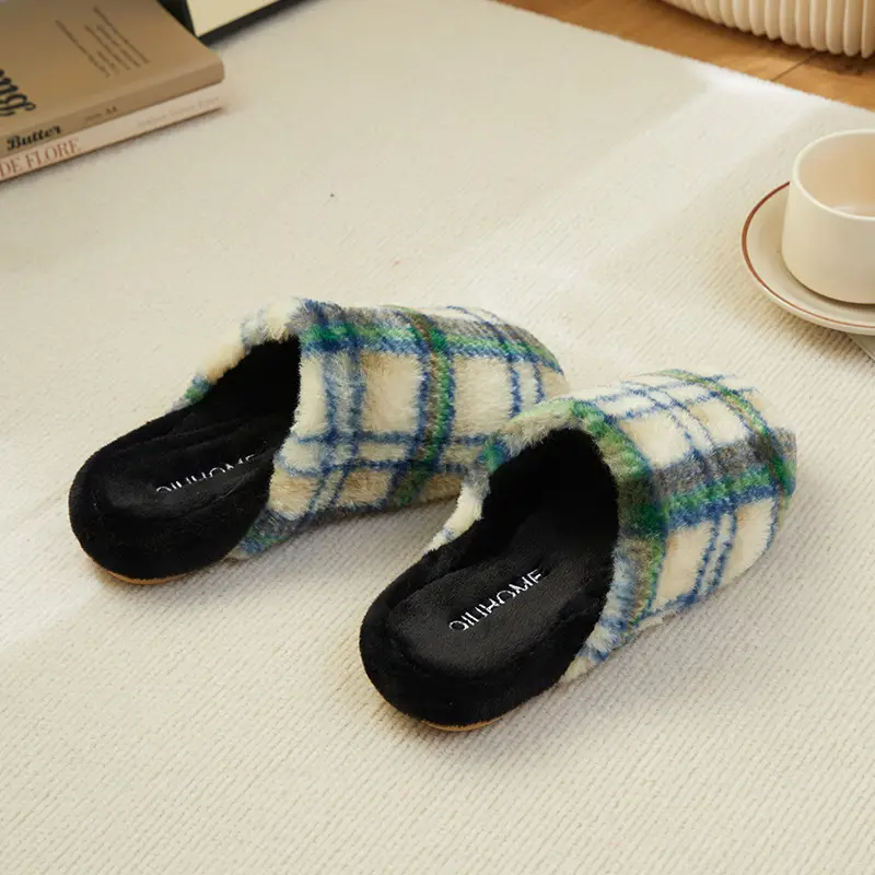 Plush Fur Cotton Slippers for Men Women Autumn Winter Non-Slip - Image 5