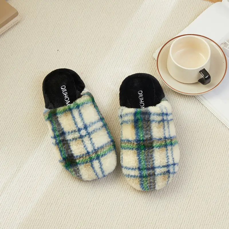 Plush Fur Cotton Slippers for Men Women Autumn Winter Non-Slip - Image 6