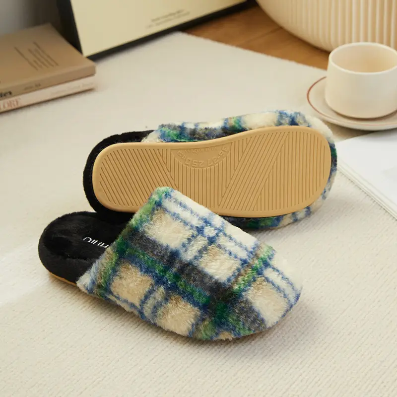 Plush Fur Cotton Slippers for Men Women Autumn Winter Non-Slip - Image 7