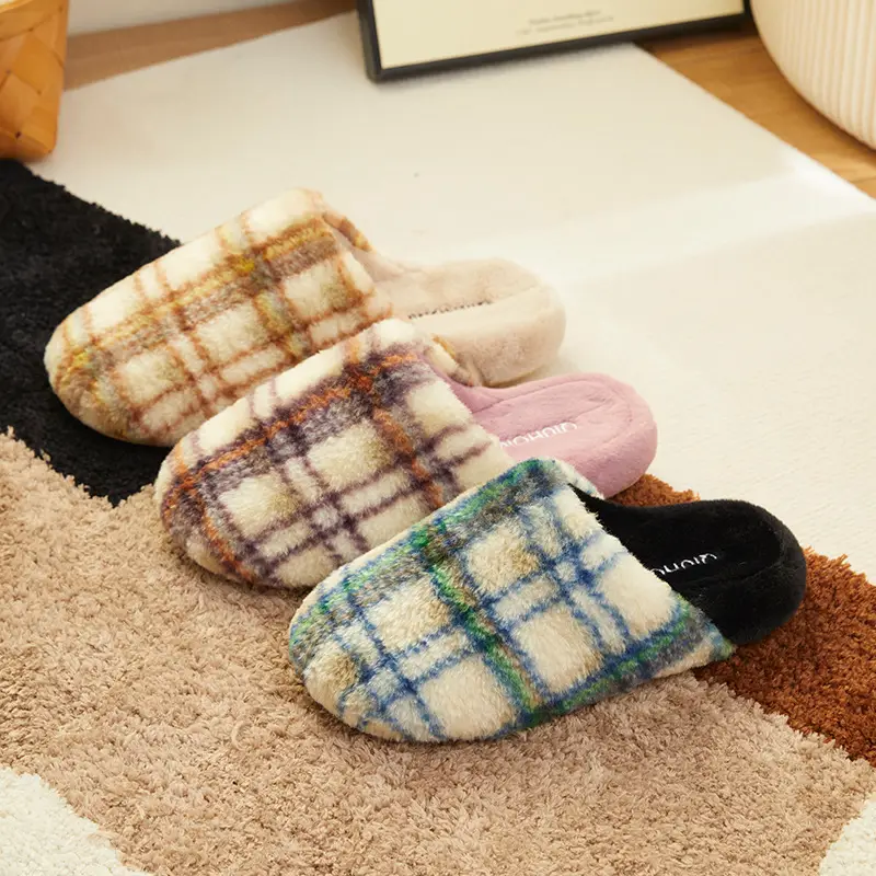 Plush Fur Cotton Slippers for Men Women Autumn Winter Non-Slip — feature 1