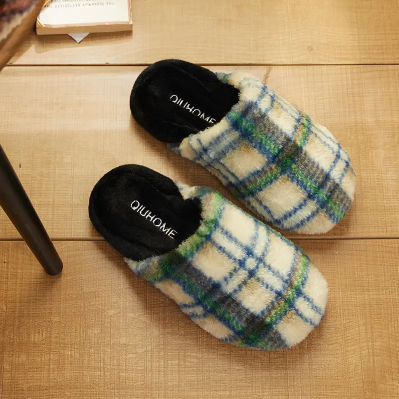 Plush Fur Cotton Slippers for Men Women Autumn Winter Non-Slip - Image 2