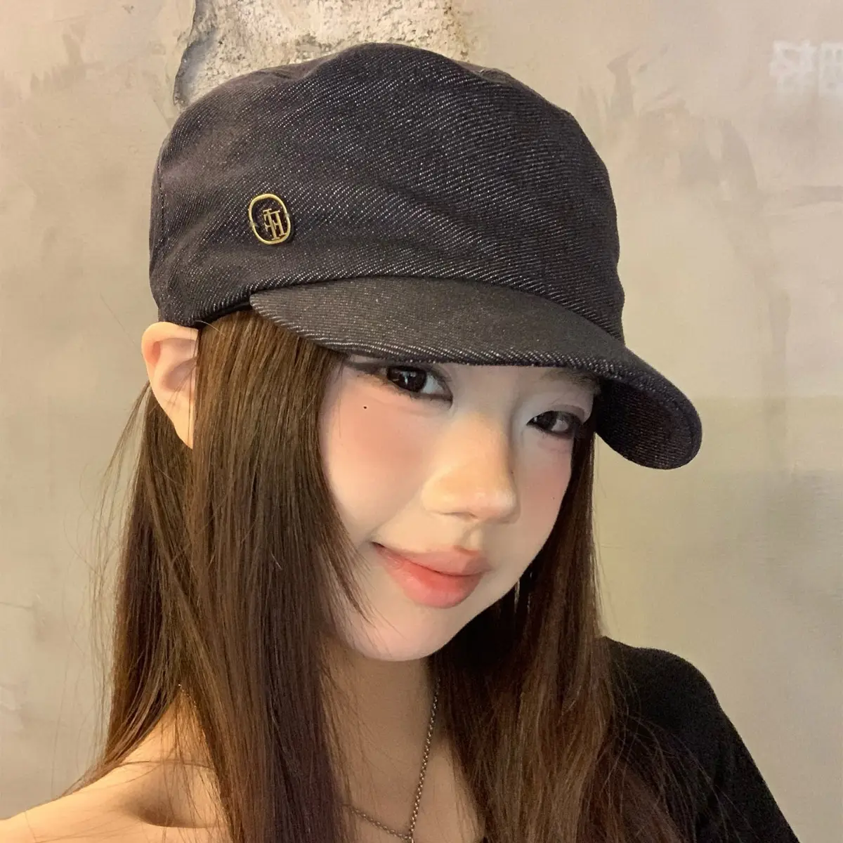 Women Retro Denim Beret 2025 New British Style - Image 4