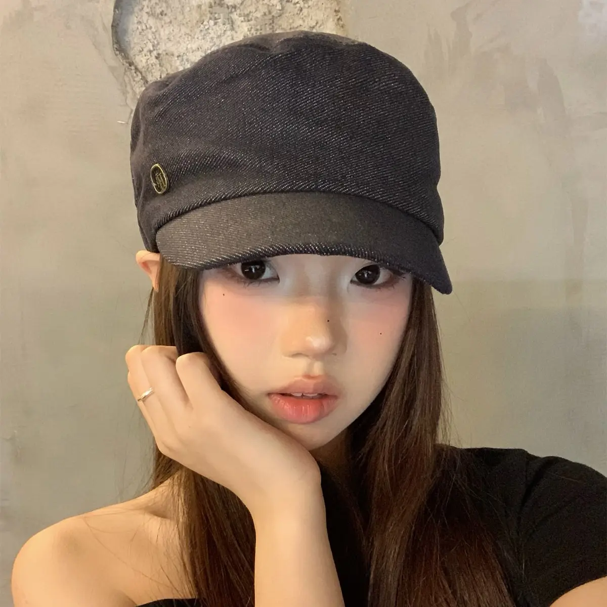 Women Retro Denim Beret 2025 New British Style - Image 5