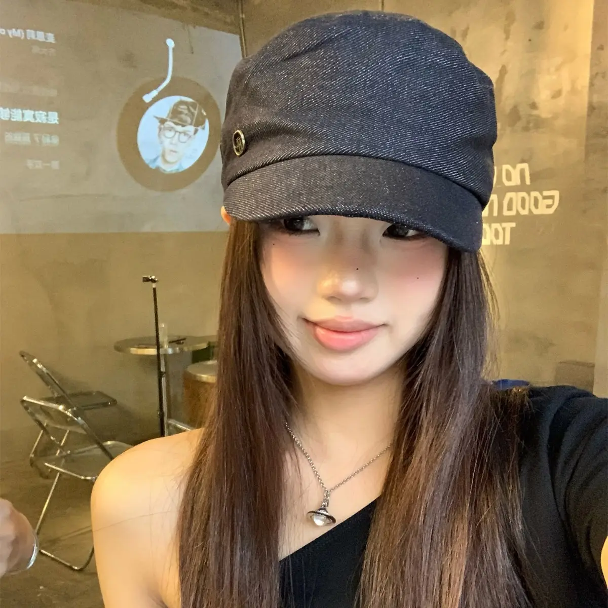 Women Retro Denim Beret 2025 New British Style - Image 6