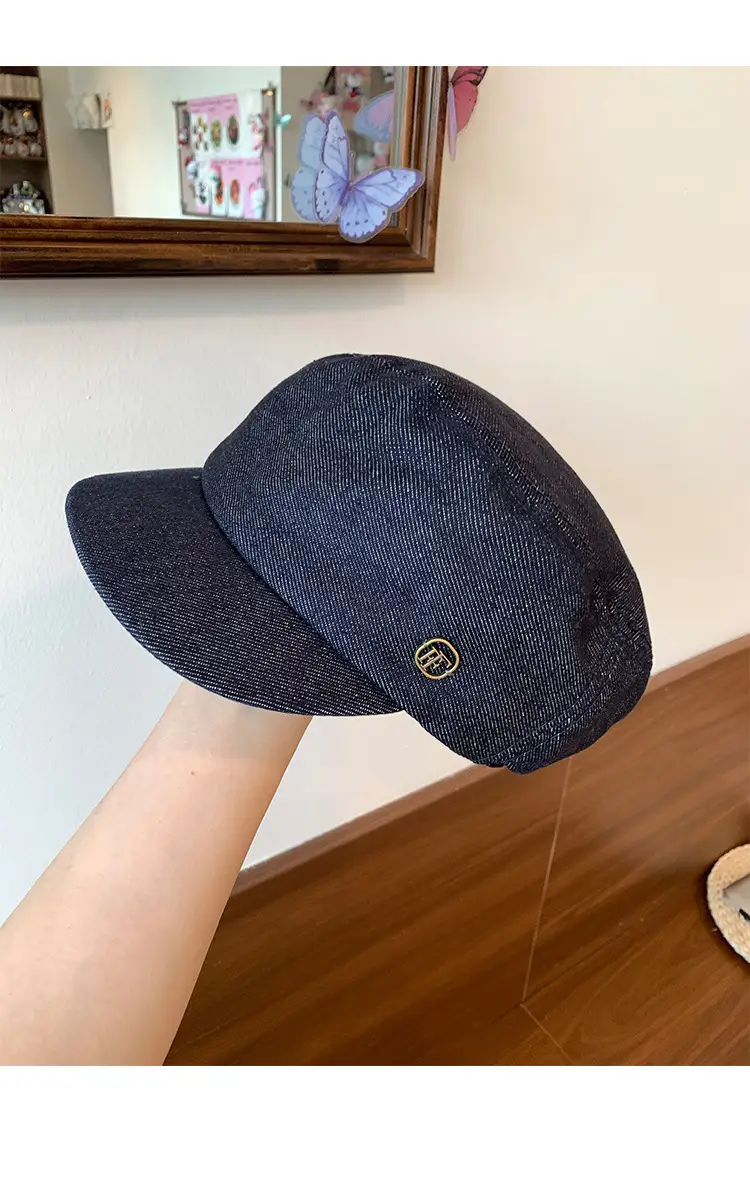 Women Retro Denim Beret 2025 New British Style — feature 12