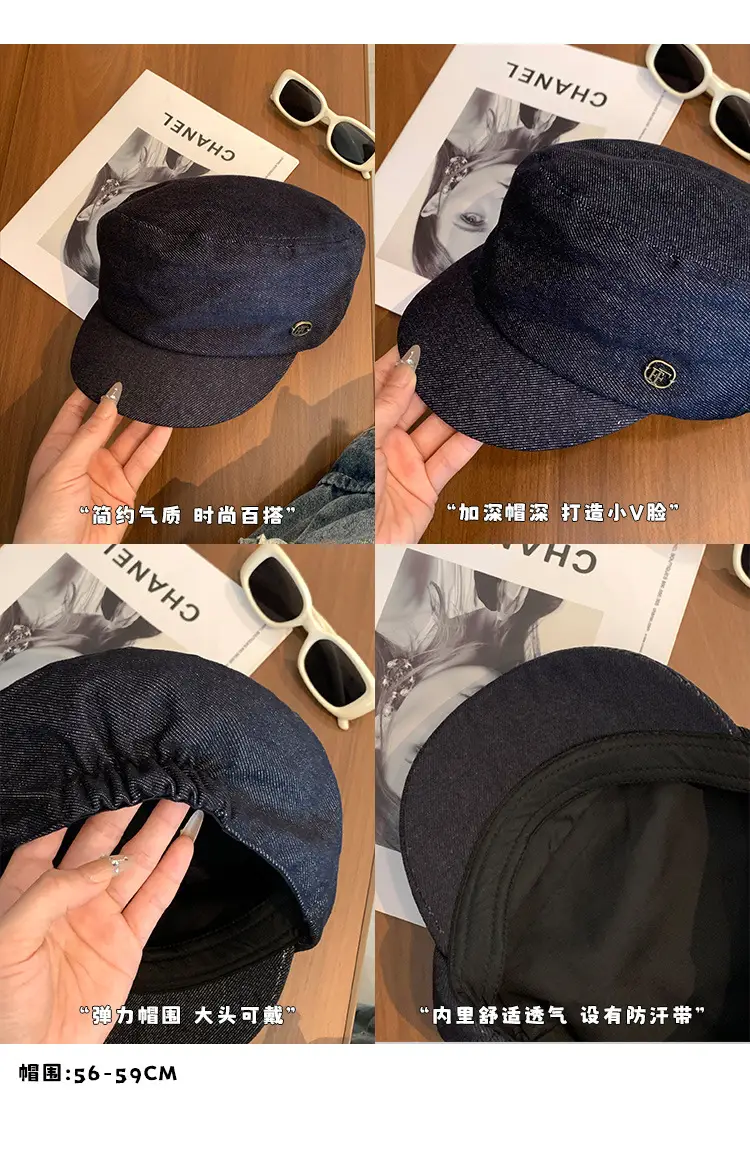 Women Retro Denim Beret 2025 New British Style — feature 3