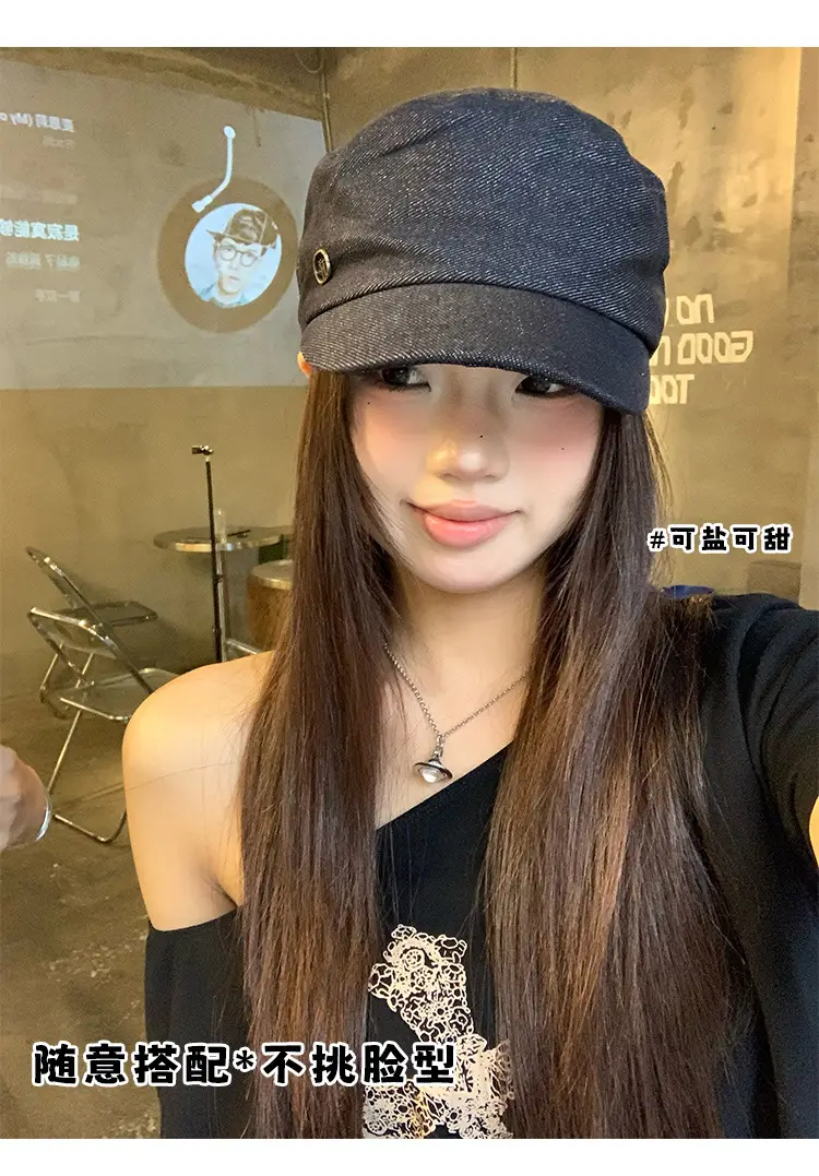 Women Retro Denim Beret 2025 New British Style — feature 5