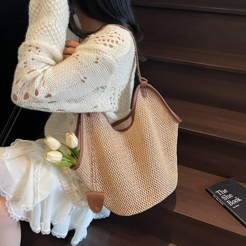 2025 Straw Bag for Women Large Capacity Shoulder Tote - Image 4