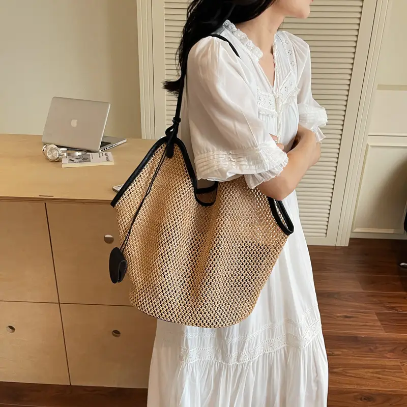 2025 Straw Bag for Women Large Capacity Shoulder Tote - Image 5