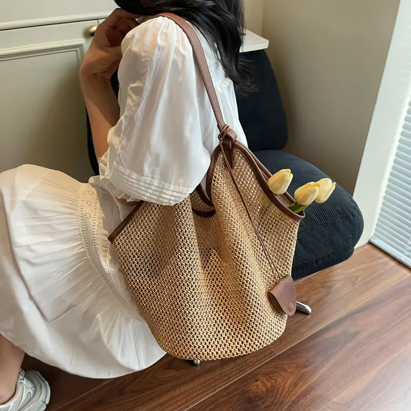 2025 Straw Bag for Women Large Capacity Shoulder Tote - Image 6