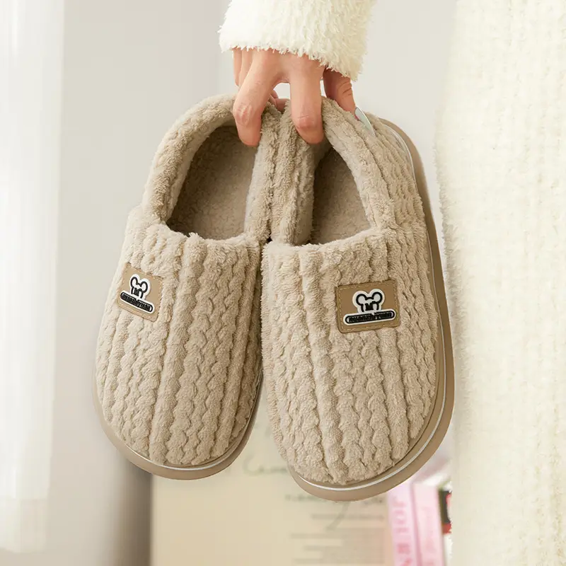 Women Cotton Warm Slippers Winter Indoor Thick Soles - Image 8