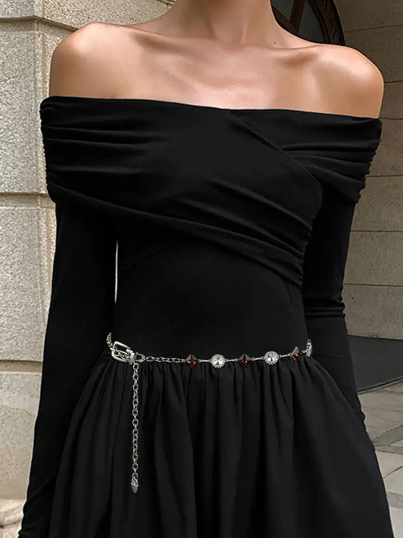 Women's Metal Studded Waist Chain for Dresses & Shirts — feature 1