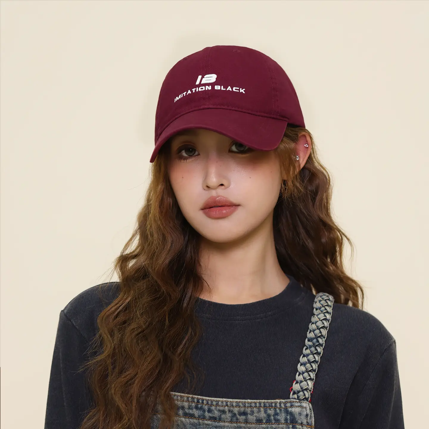 Women's Navy Blue Baseball Cap with Embroidered Logo - Image 9