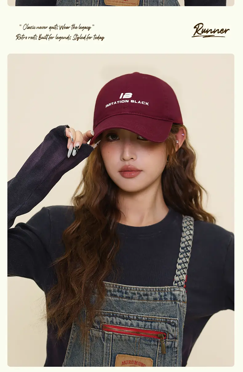 Women's Navy Blue Baseball Cap with Embroidered Logo — feature 16