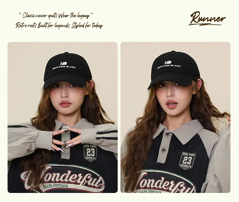 Women's Navy Blue Baseball Cap with Embroidered Logo — feature 17