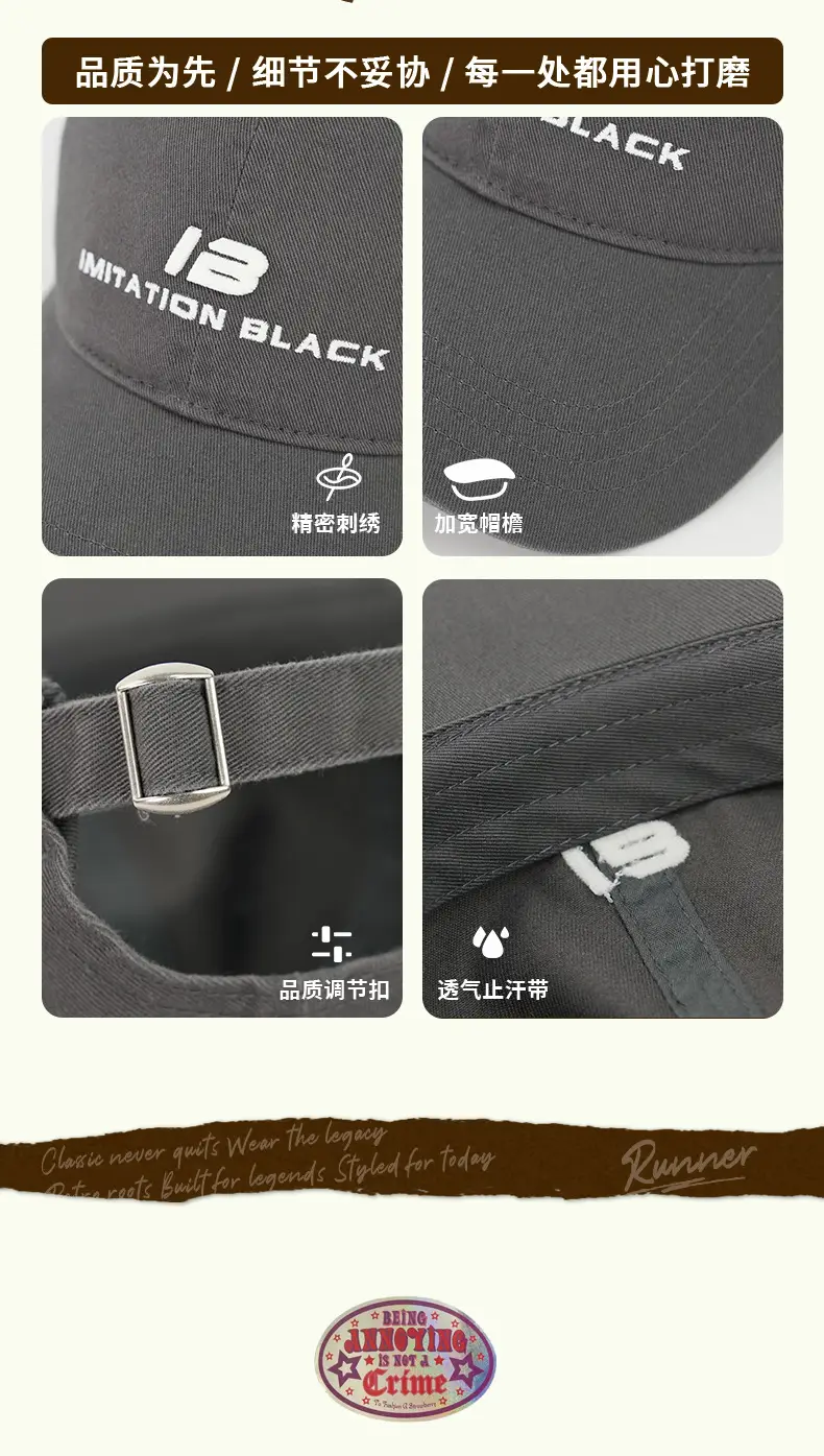 Women's Navy Blue Baseball Cap with Embroidered Logo — feature 9