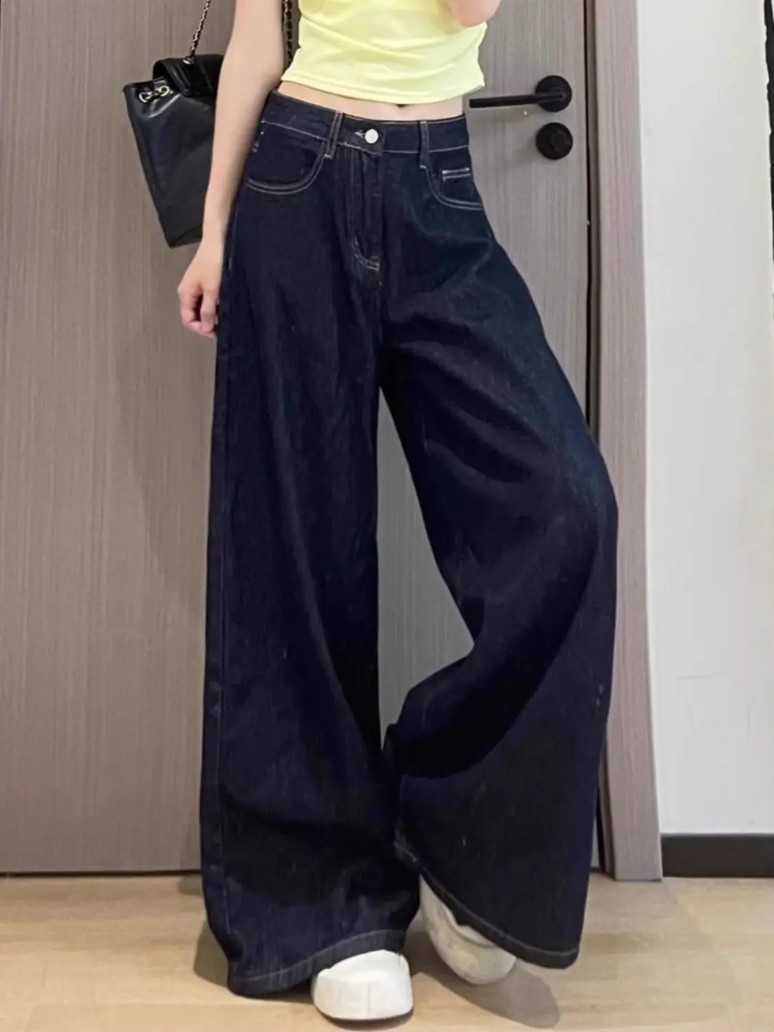 Women Wide Leg Jeans Dark Blue 2025 — feature 2