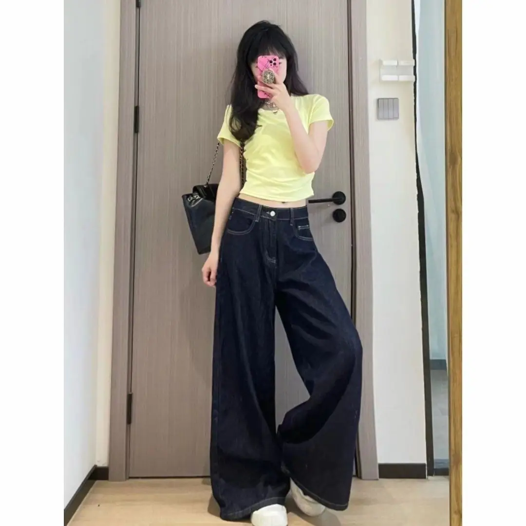 Women Wide Leg Jeans Dark Blue 2025 — feature 5
