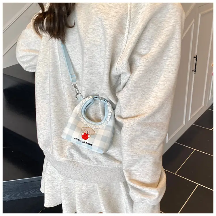 Cute Girl Shoulder Bag with Puppy Embroidery Light Blue — feature 18