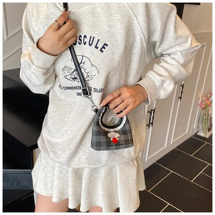 Cute Girl Shoulder Bag with Puppy Embroidery Light Blue — feature 19