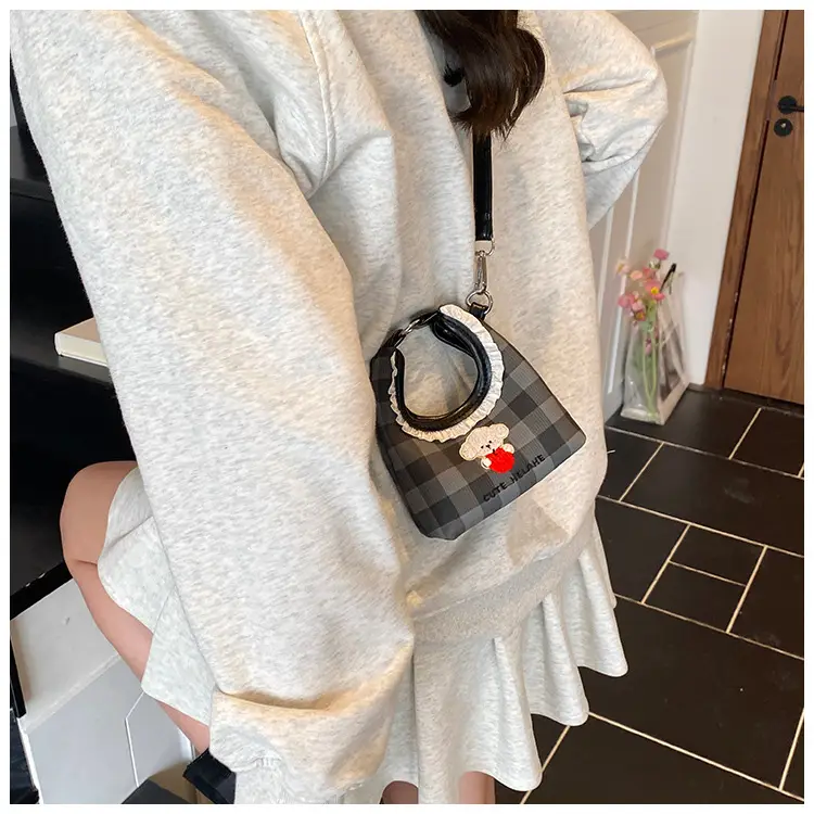 Cute Girl Shoulder Bag with Puppy Embroidery Light Blue — feature 20