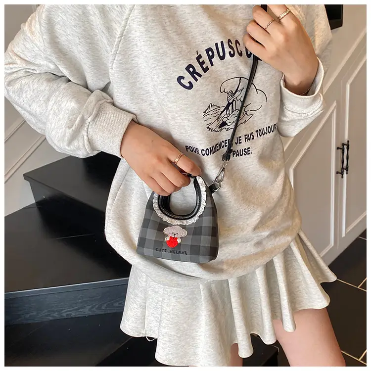 Cute Girl Shoulder Bag with Puppy Embroidery Light Blue — feature 21