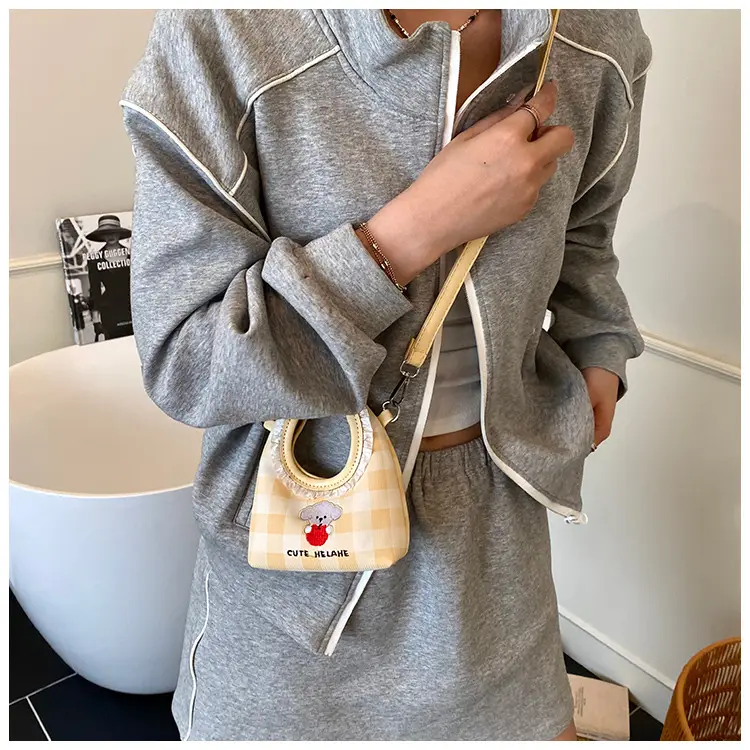 Cute Girl Shoulder Bag with Puppy Embroidery Light Blue — feature 24