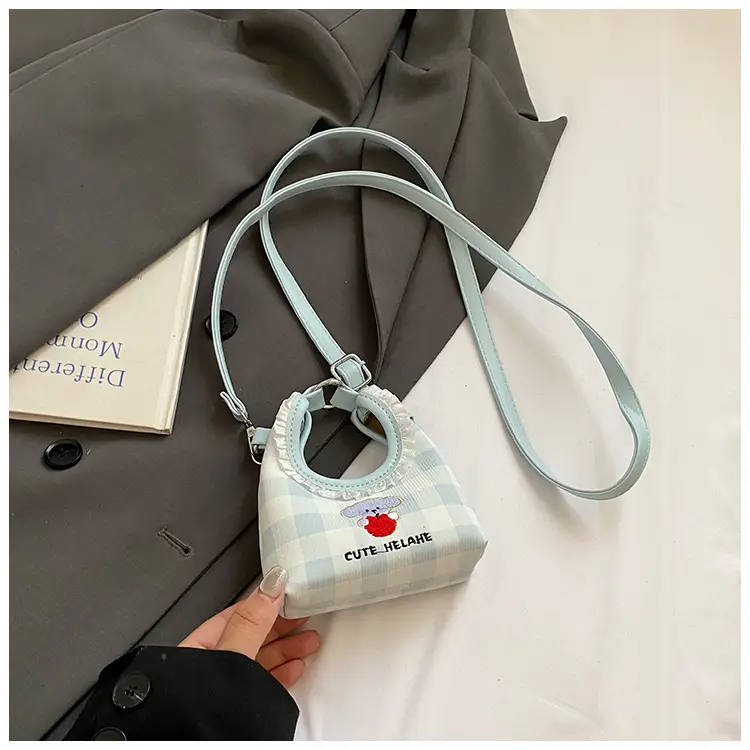 Cute Girl Shoulder Bag with Puppy Embroidery Light Blue — feature 27