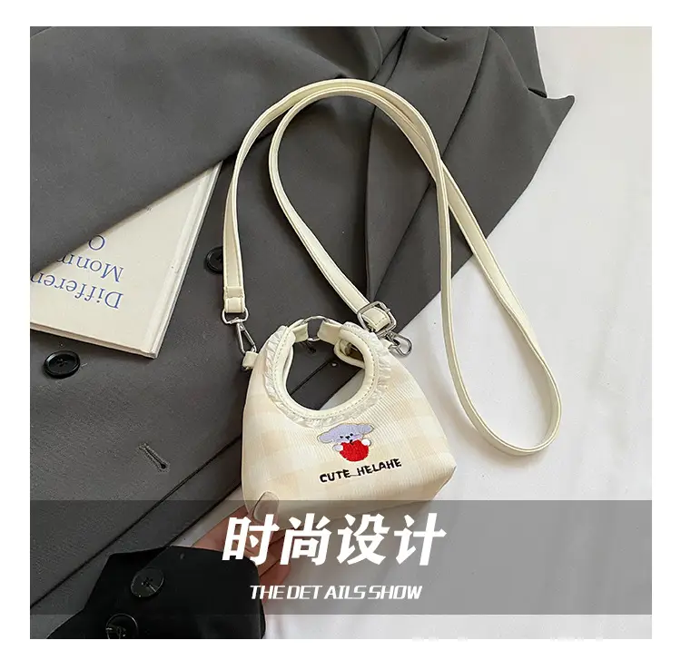 Cute Girl Shoulder Bag with Puppy Embroidery Light Blue — feature 6