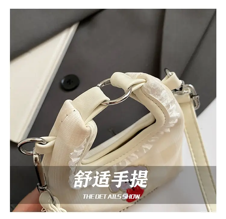 Cute Girl Shoulder Bag with Puppy Embroidery Light Blue — feature 7