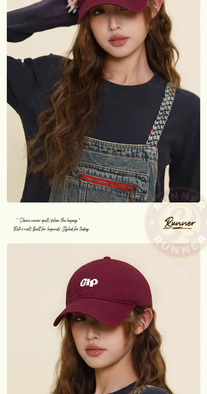 Women Retro Letter Baseball Cap with Embroidered Sun Hat — feature 13