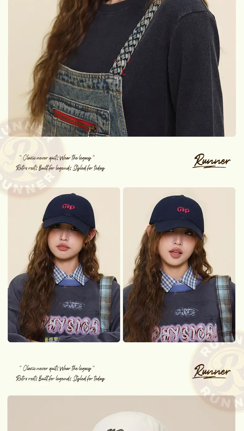 Women Retro Letter Baseball Cap with Embroidered Sun Hat — feature 14