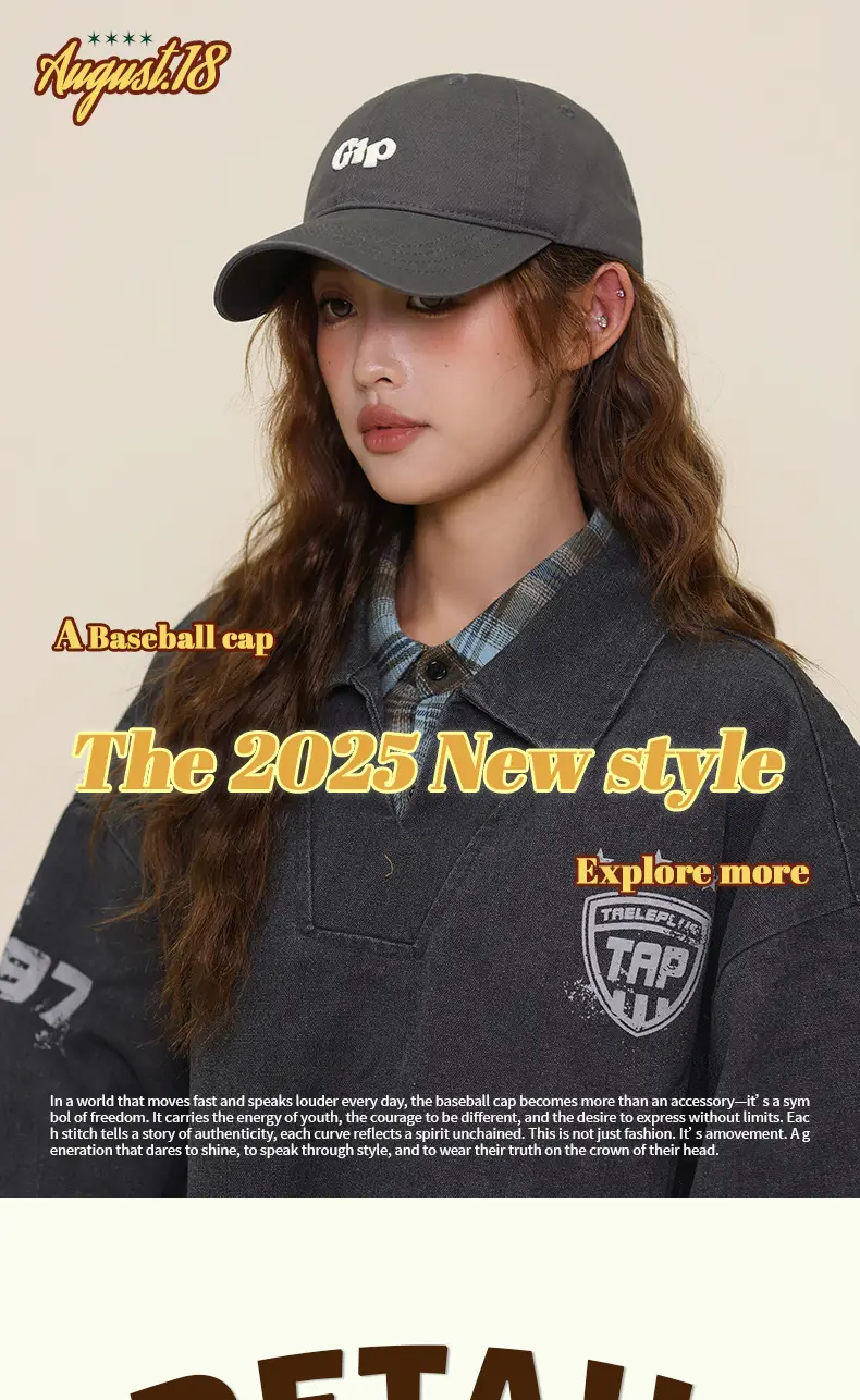 Women Retro Letter Baseball Cap with Embroidered Sun Hat — feature 7
