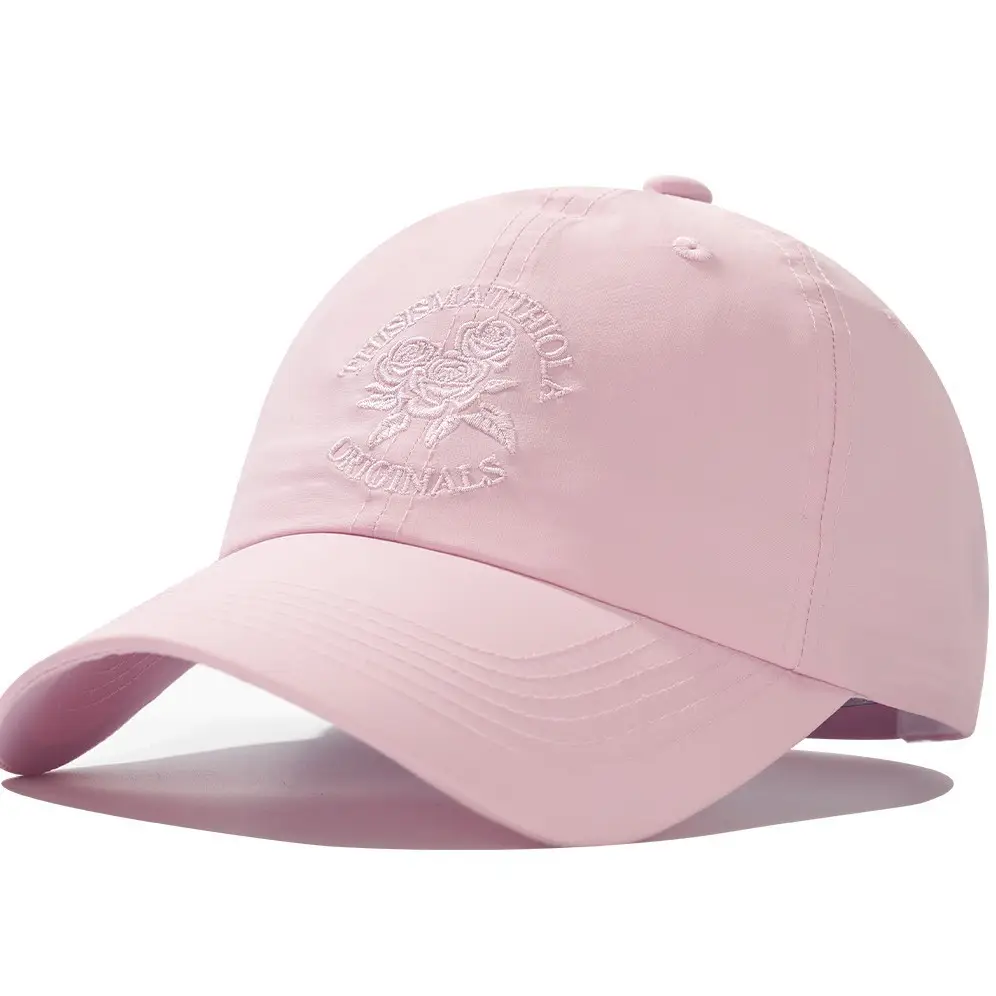 Maroon Embroidered Baseball Cap with Rose Design - Image 10