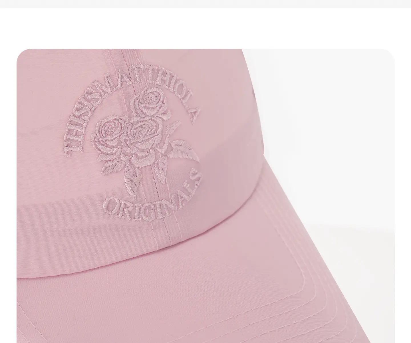Maroon Embroidered Baseball Cap with Rose Design — feature 13