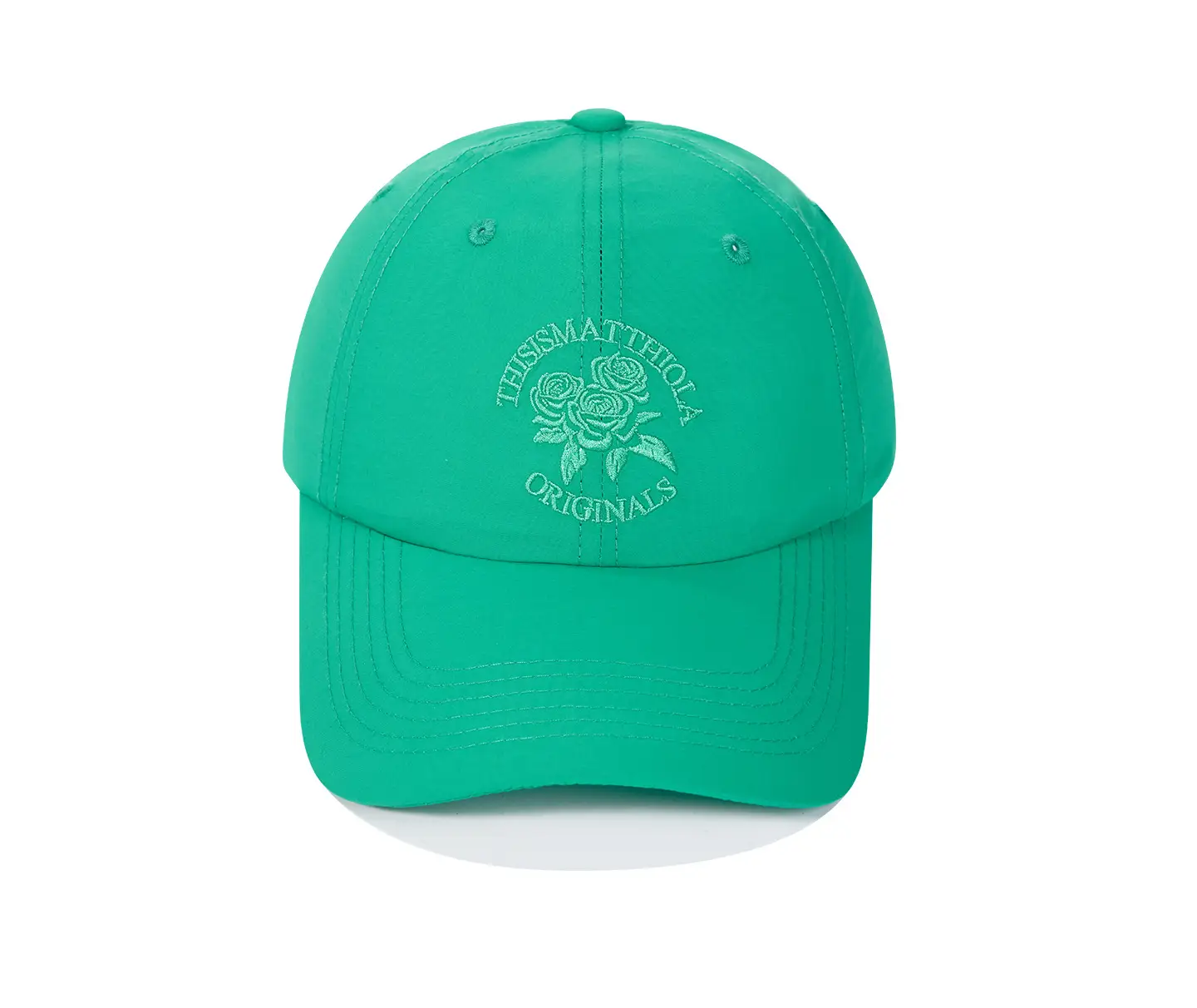 Maroon Embroidered Baseball Cap with Rose Design - Image 2