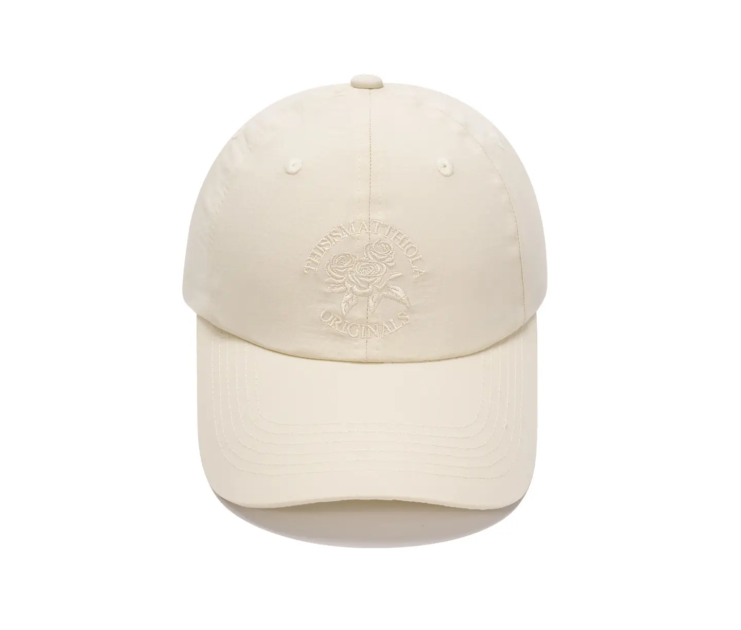 Maroon Embroidered Baseball Cap with Rose Design - Image 3