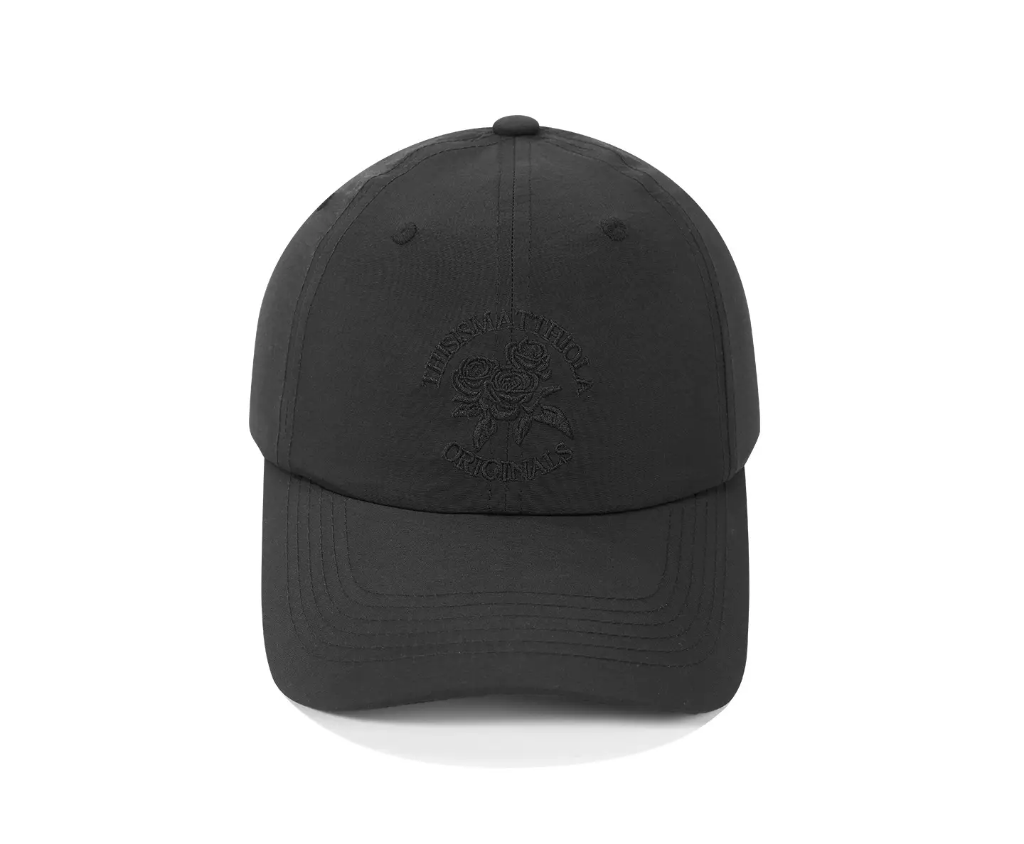 Maroon Embroidered Baseball Cap with Rose Design - Image 5
