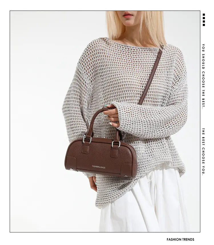 Women's Tan Leather Crossbody Bag 2025 New Style — feature 3